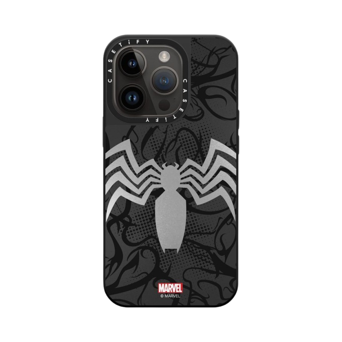 케이스티파이 x 마블 아이폰 베놈 수트 맥세이프 미러 케이스 실버 미러 블랙 범퍼(Casetify x Marvel iPhone Venom Suit Magsafe Mirror Case Silver Mirror Black Bumper) - 3