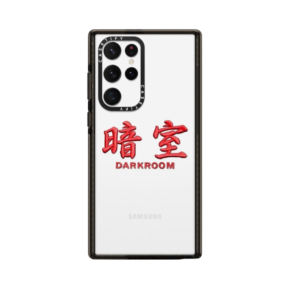 케이스티파이 x 다크룸 스튜디오 레드 스티치 로고 임팩트 갤럭시 케이스 클리어 블랙(Casetify x Darkr8m Studio Red Stitch Logo Impact Galaxy Case Clear Black) - 4