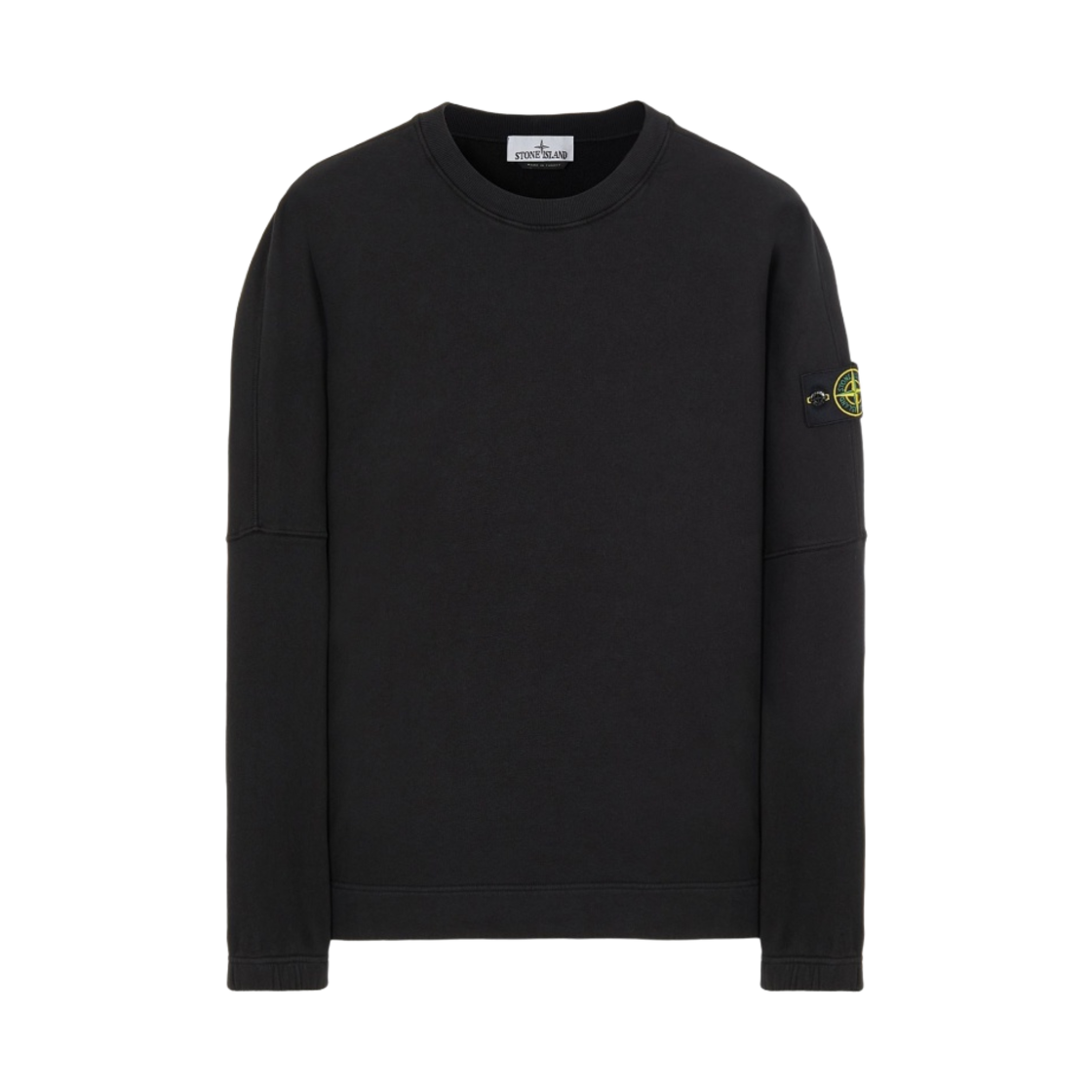 스톤 아일랜드 62020 브러쉬드 코튼 플리스 가먼트 다이드 스웨트셔츠 블랙 - 22FW