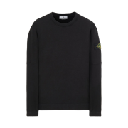 Stone Island 62020 Brushed Cotton Fleece Garment Dyed Sweatshirt Black - 22FW