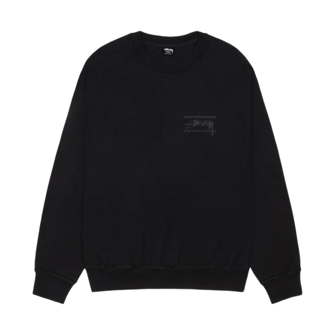 스투시 스무스 인터내셔널 피그먼트 다이드 크루 블랙(Stussy Smooth International Pigment Dyed Crew Black) - 2