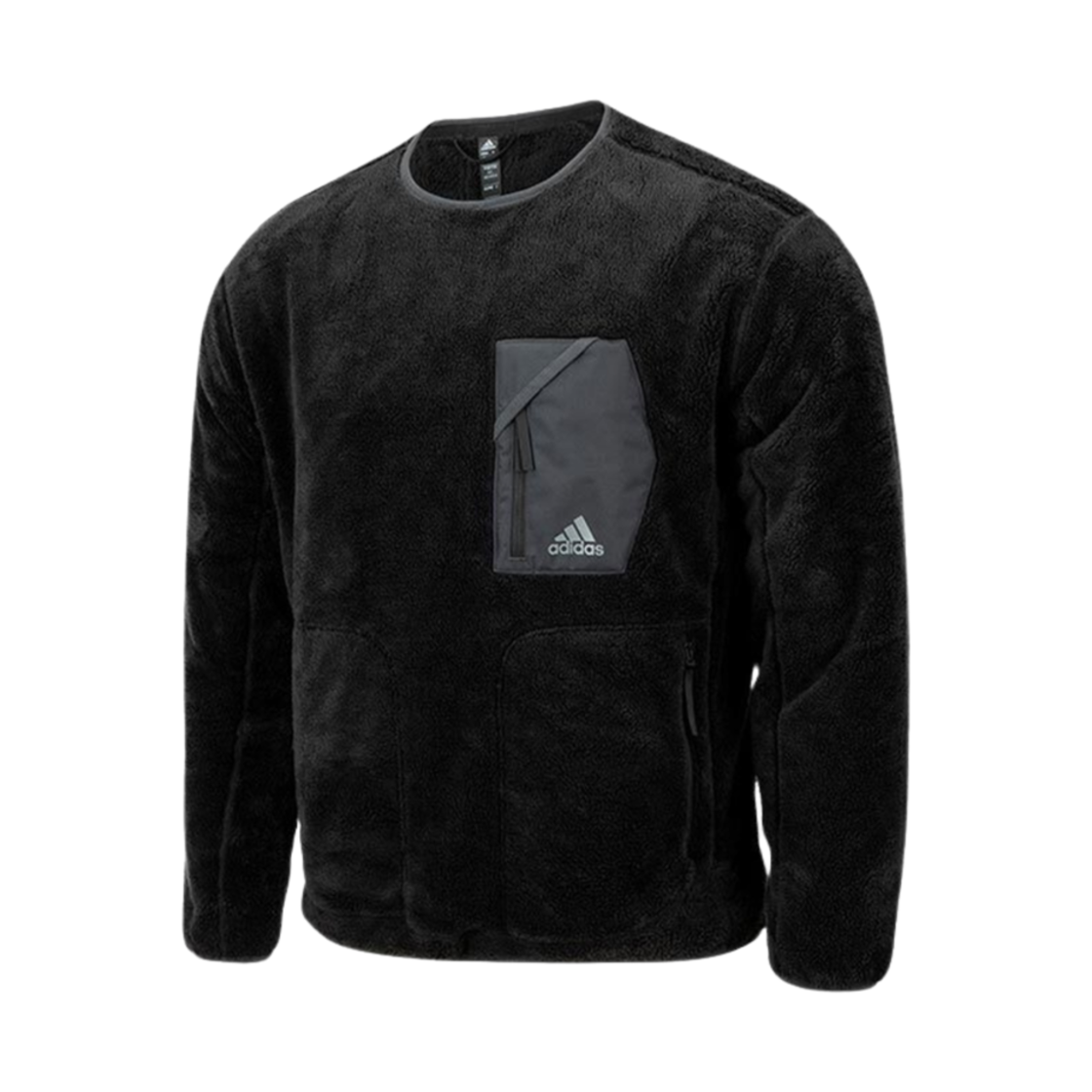 아디다스 플리스 크루 스웨트셔츠 블랙 - KR 사이즈(Adidas Fleece Crew Sweatshirt Black - KR Sizing) - 1