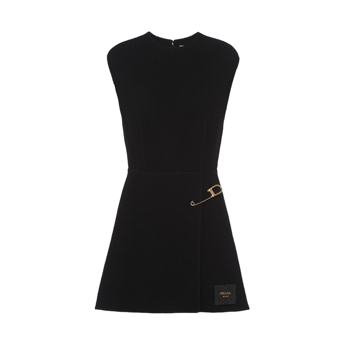 (W) 프라다 워시드 트윌 미니드레스 세이프티 핀 블랙((W) Prada Washed Twill Minidress Safety Pin Black) - 1