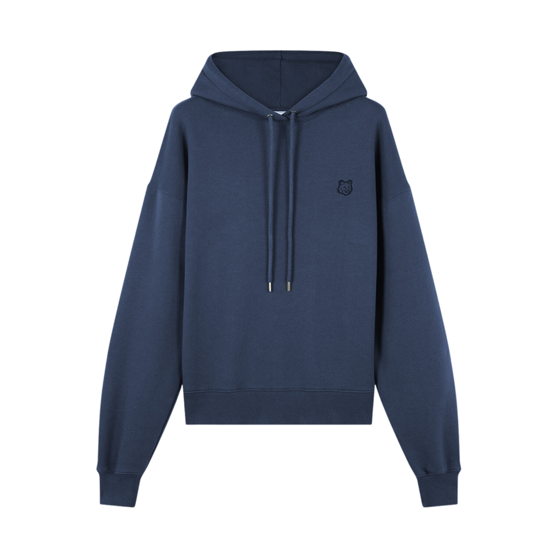 (W) 메종 키츠네 볼드 폭스 헤드 패치 컴포트 후드 잉크 블루((W) Maison Kitsune Bold Fox Head Patch Comfort Hoodie Ink Blue) - 1