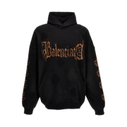 Balenciaga Heavy Metal Logo Hoodie Black Faded