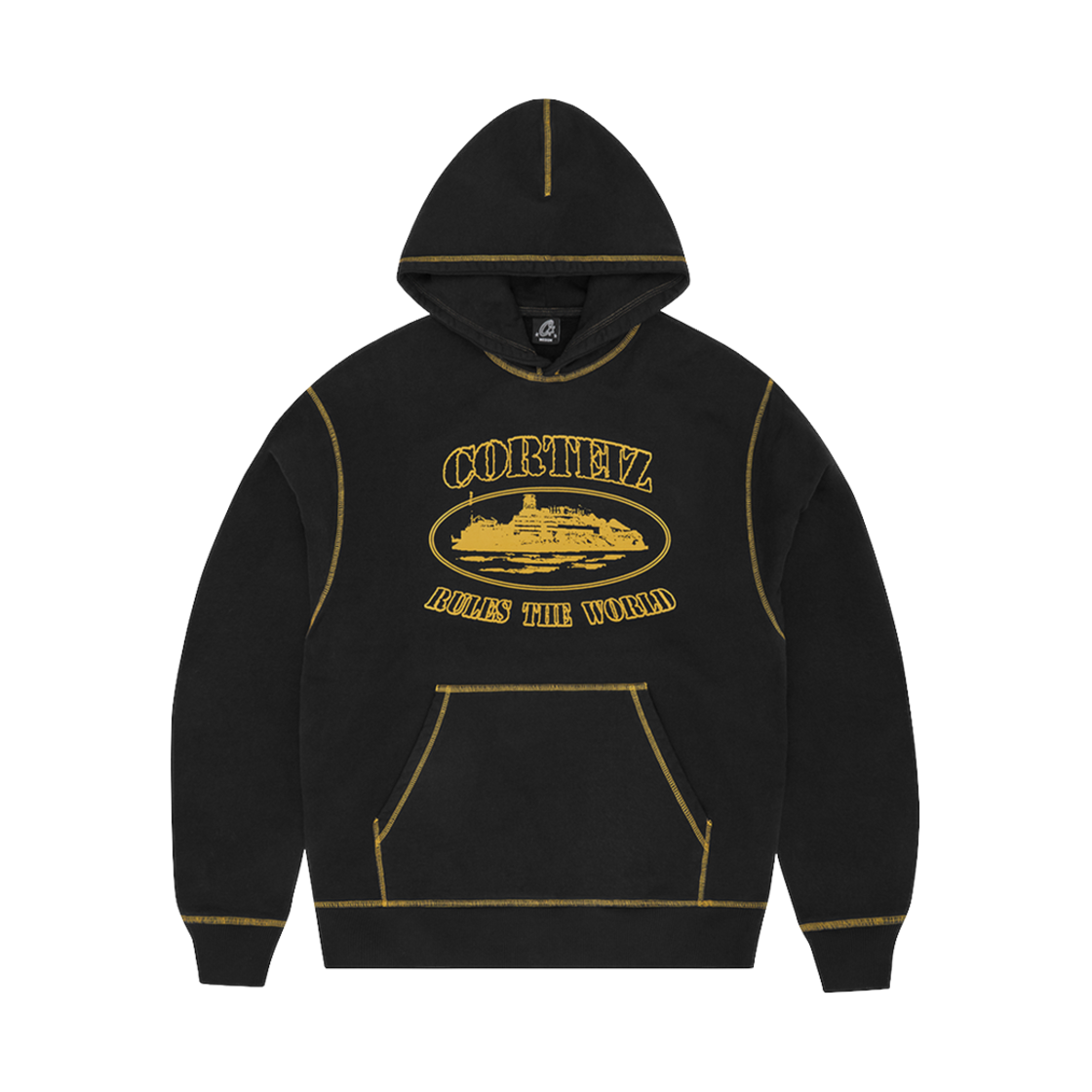 코르테이즈 알카트라즈 콘트라스트 후드 블랙 옐로우(Corteiz Alcatraz Contrast Hoodie Black Yellow)