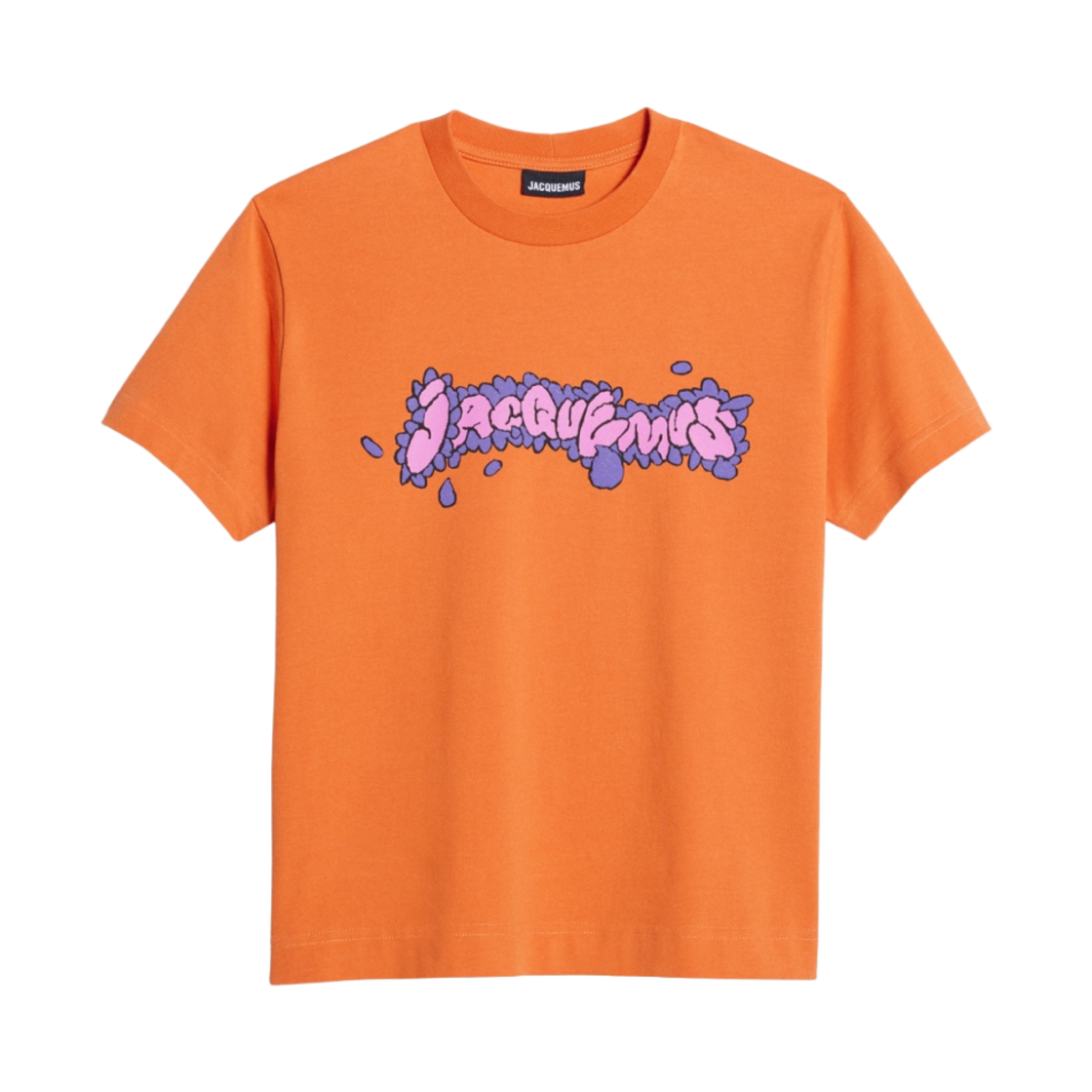 (W) 자크뮈스 르 티셔츠 데센호 로고 프린트 프린트 마거릿 오렌지((W) Jacquemus Le T-shirt Desenho Logo Print Marguerite Orange) - 1