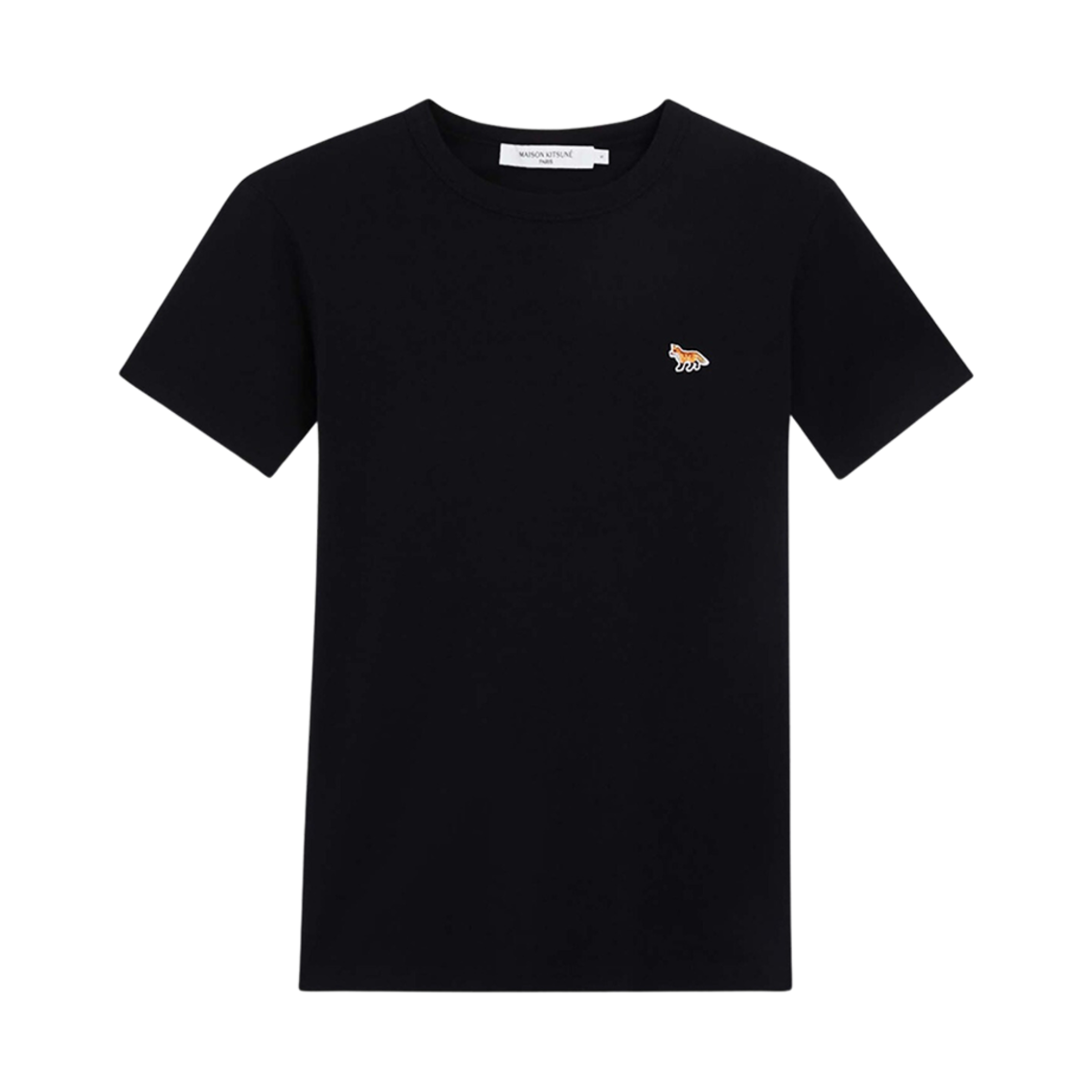 FW00140KJ0012-P199 (W) Maison Kitsune Profile Fox Patch Fitted T-Shirt Black