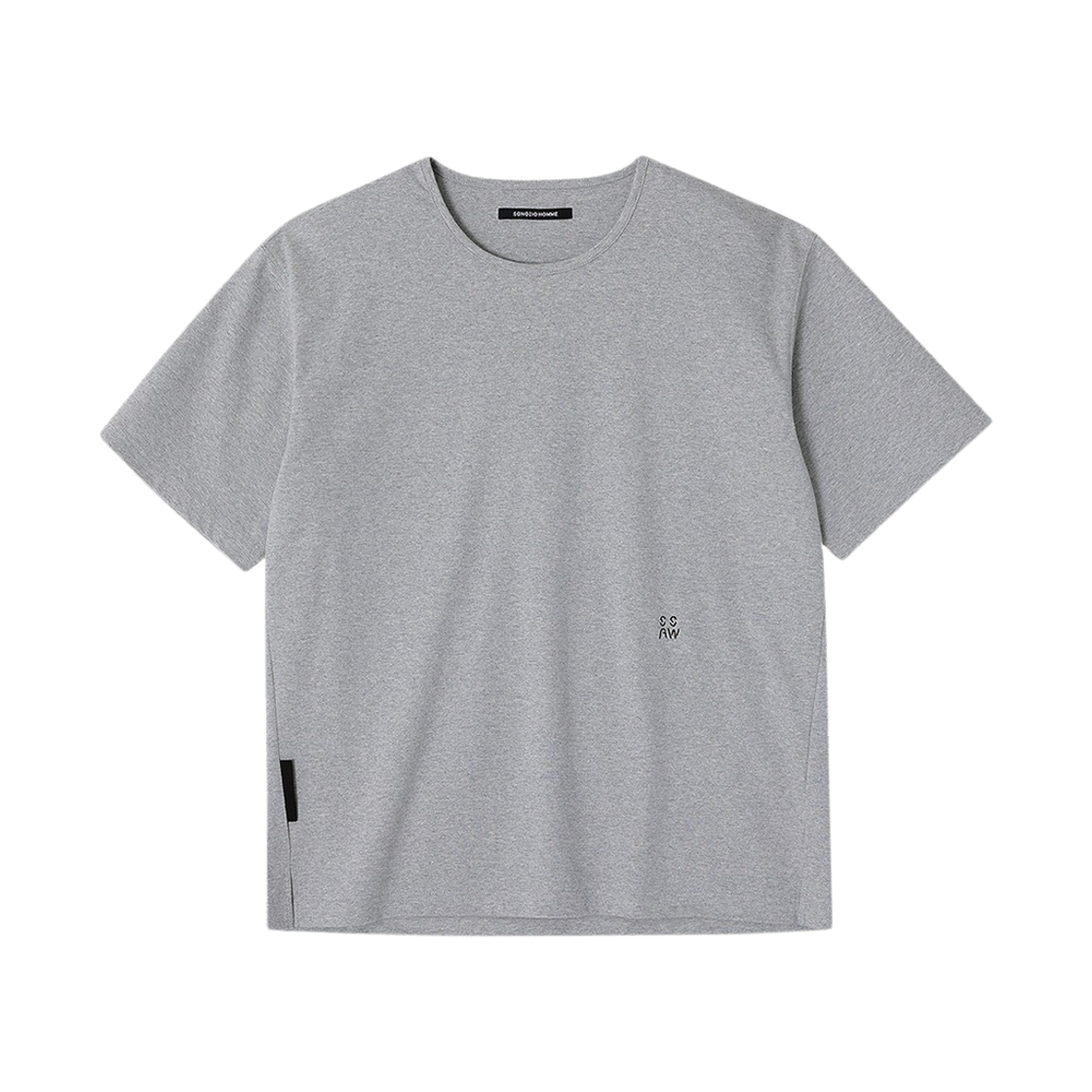 송지오옴므 SSAW U넥 티셔츠 멜란지 그레이
