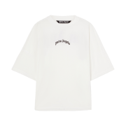 PALM ANGELS Back Curved Logo Over Tee Off White - Blue