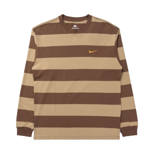 Nike SB Stripe Long Sleeve T-Shirt Cacao Wow Dark Driftwood - Asia