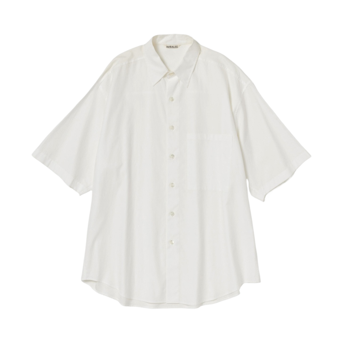 오라리 워시드 핀스 트윌 빅 하프 슬리브 셔츠 화이트- 23SS
