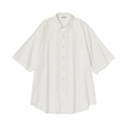 Auralee Washed Finx Twill Big Half Sleeved Shirt White - 23SS
