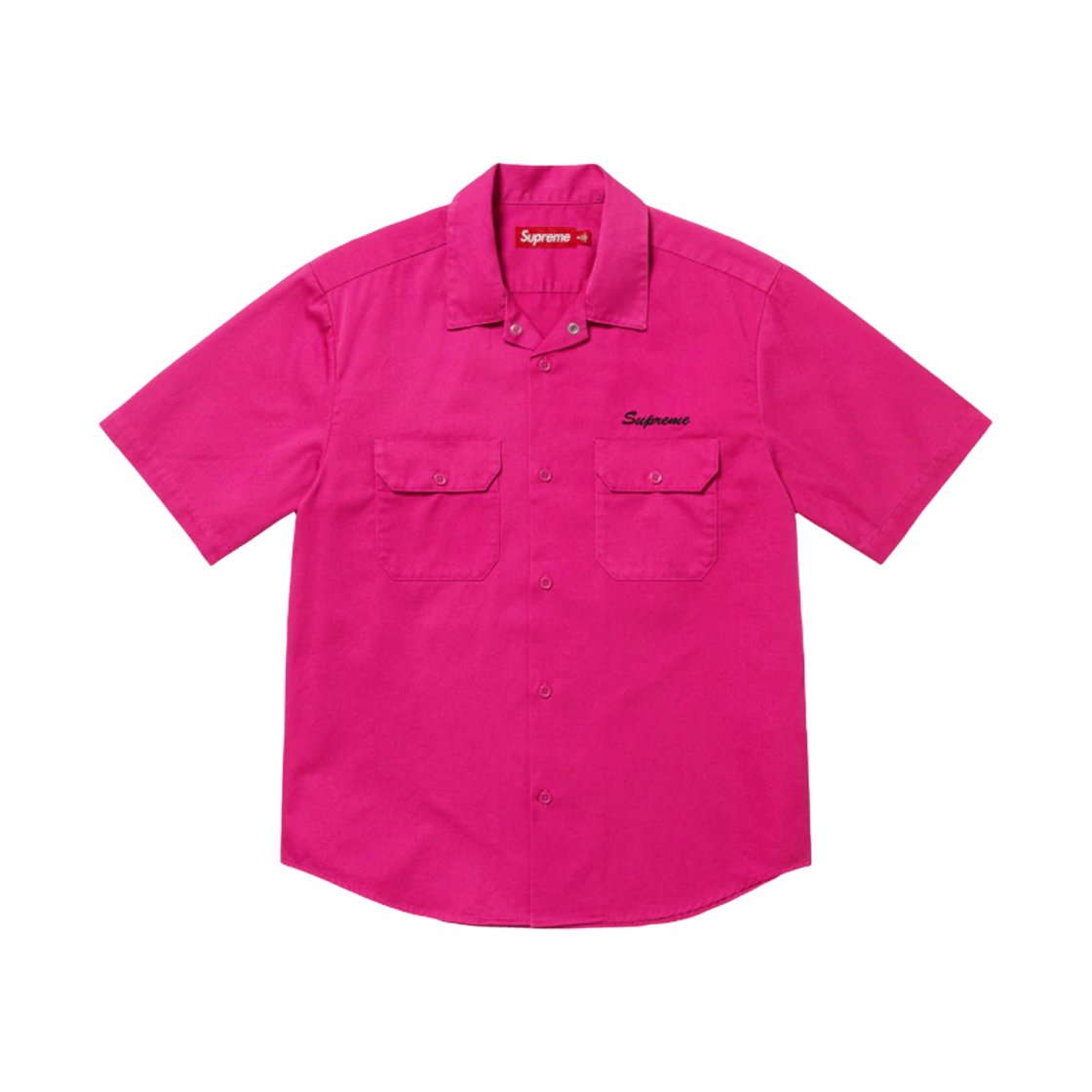 슈프림 라인스톤 핀 업 숏슬리브 워크 셔츠 푸시아 - 25SS(Supreme Rhinestone Pin Up S/S Work Shirt Fuchsia - 25SS) - 2
