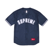 Supreme Ultrasuede Mesh Baseball Jersey Navy - 24SS