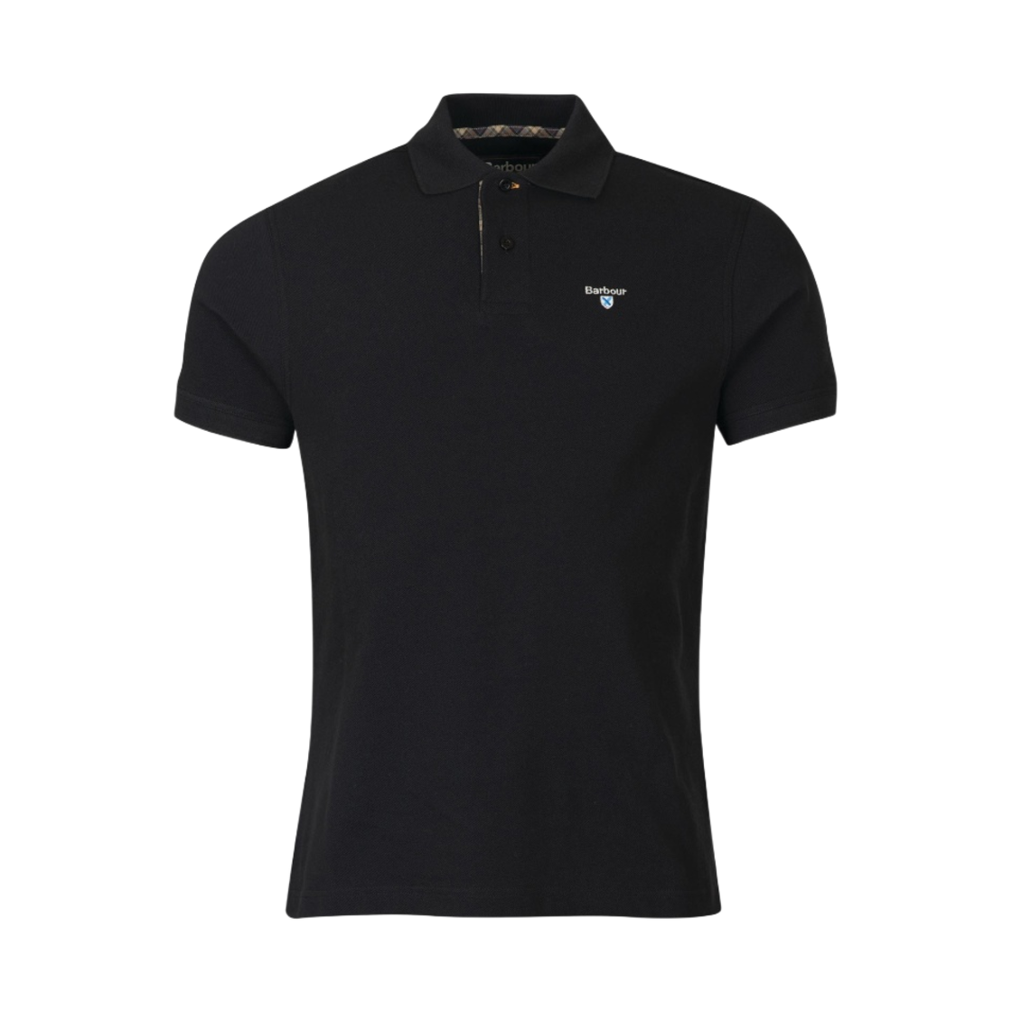 바버 타탄 피케 폴로 셔츠 블랙 스톤(Barbour Tartan Pique Polo Shirt Black Stone) - 1
