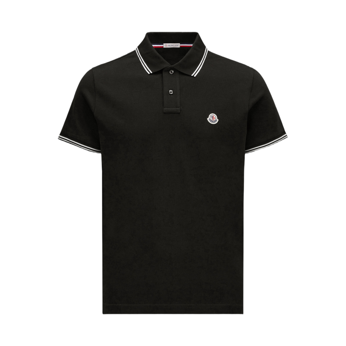 몽클레르 로고 패치 코튼 폴로 셔츠 블랙 - 25SS(Moncler Logo Patch Cotton Polo Shirt Black - 25SS)