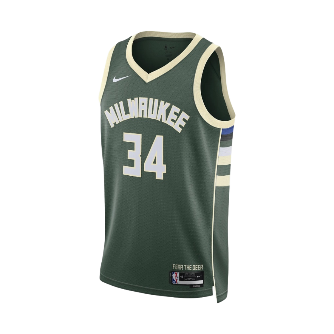 나이키 야니스 아데토쿤보 밀워키 벅스 아이콘 에디션 2022/23 NBA 스윙맨 저지 퍼(Nike Giannis Antetokounmpo Milwaukee Bucks Icon Edition 2022/23 NBA Swingman Jersey Fir)