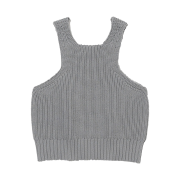 Millo Women Racer Bold Knit Top Gray