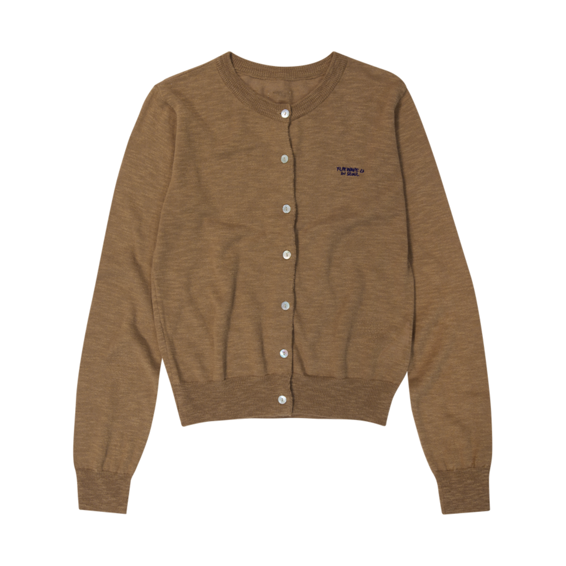 Pale Cardigan Camel Flatwave in Seoul Pale Linen Round Cardigan Camel
