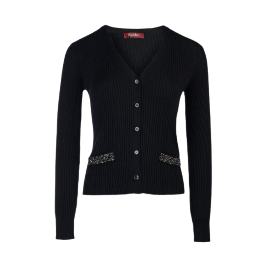 BRANDY-002 (W) Max Mara Studio Brandy Wool Cardigan Black