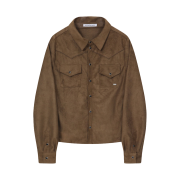 SLOW RECORD HOUSE Western Suede Shirts Mocha