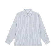 Waviness Origami Stripe Shirts Ocean Blue