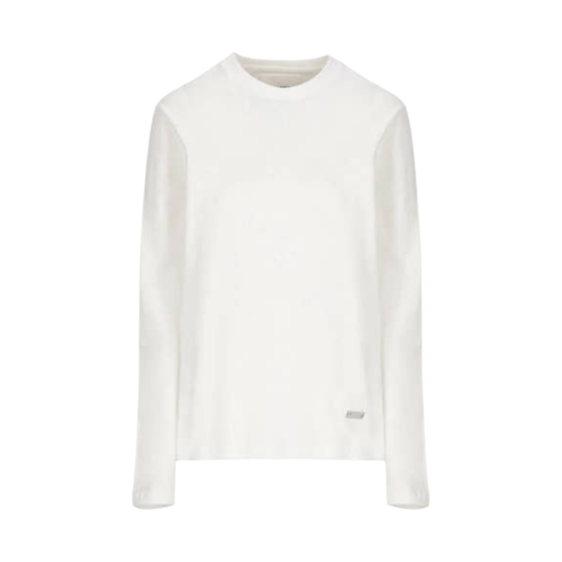 J02GC0110-J20073-102 (W) Jil Sander Logo Crew Neck Cotton Long Sleeve T-Shirt White