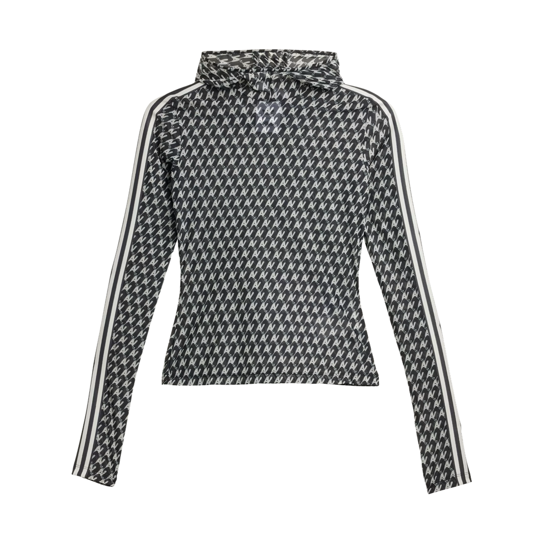 (W) 아디다스 x 아바바브 메쉬 올오버 프린트 탑 블랙 - KR 사이즈((W) Adidas x Avavav Mesh Allover Print Top Black - KR Sizing)