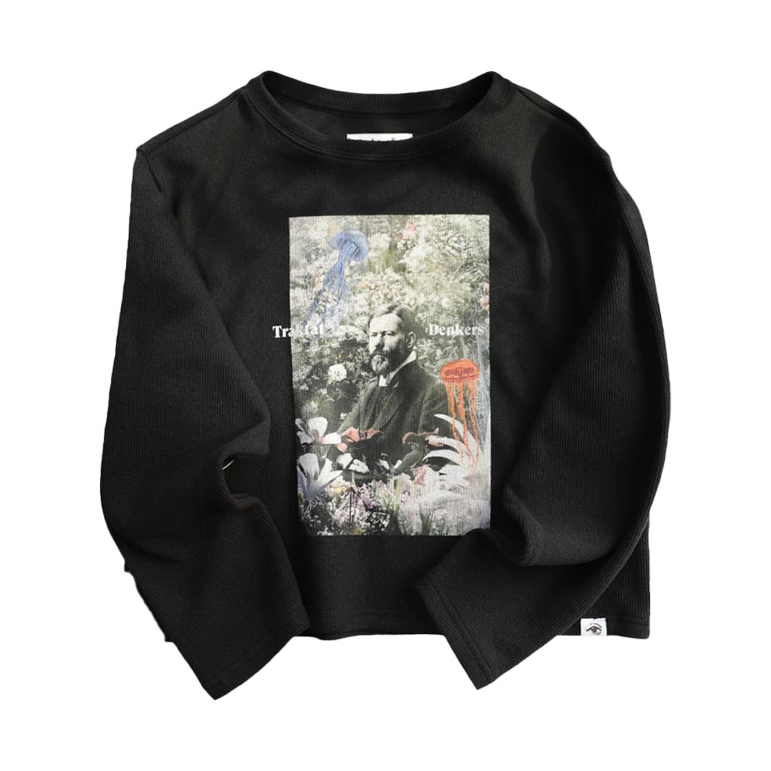 24FW-LSMWBB Traktat Max Weber Elbow Patch Boat Neck Long Sleeve Knit Black