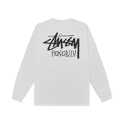Stussy Stock Honolulu LS T-Shirt White