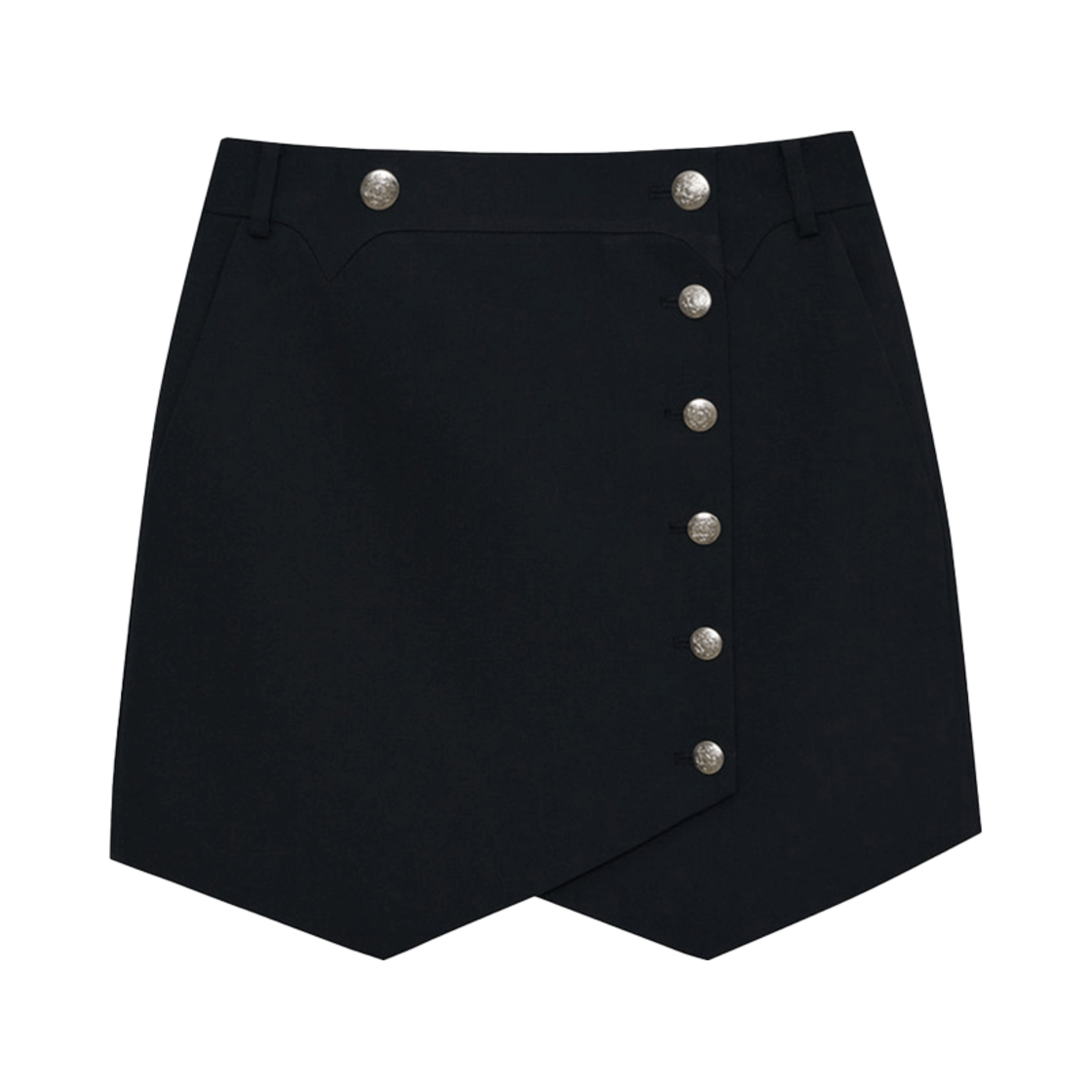 EEW-1N251-SK03-BK EENK Wero Buttoned Mini Skirt Black - 대표 이미지 #1