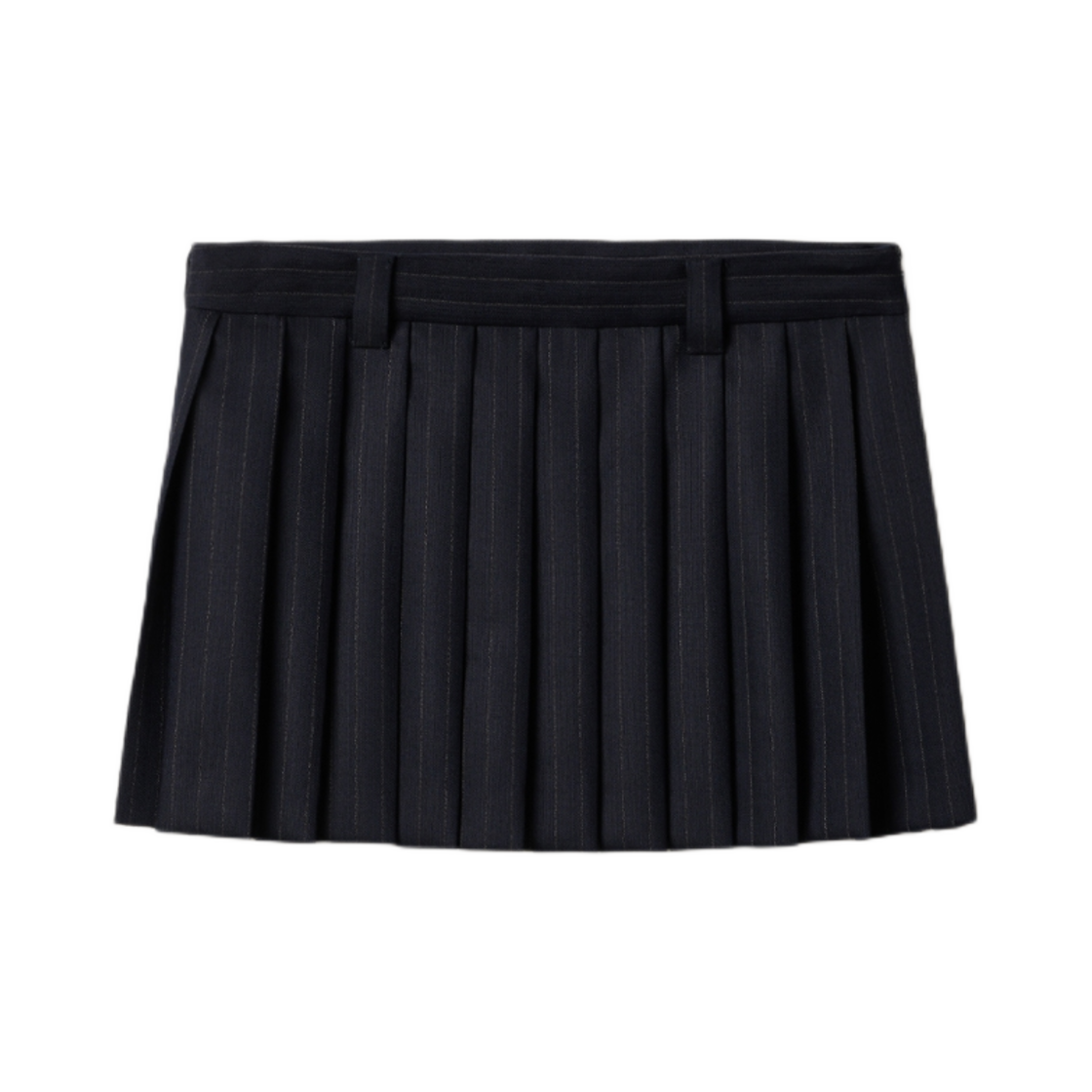 MG2040-15MQ-F0008 Miu Miu Pleated Pinstripe Mini Skirt Blue