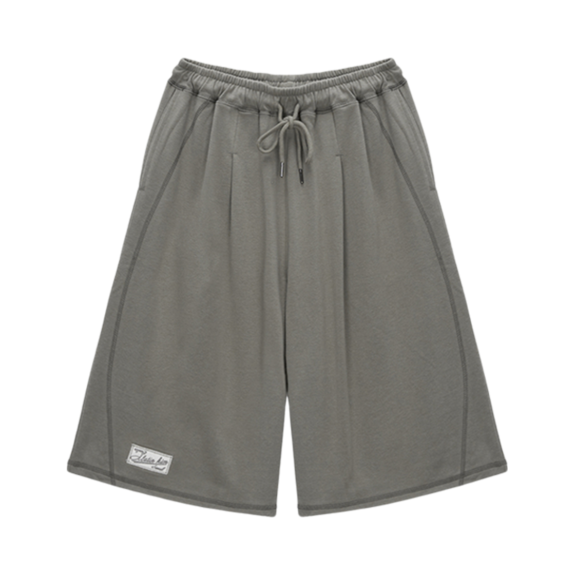 MK2377PT032M0KH (W) Matin Kim Stitch Point Label Half Sweatshorts Khaki