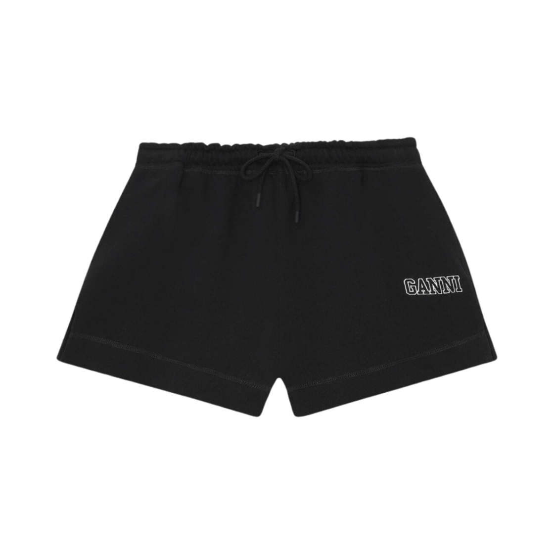 (W) 가니 드로우스트링 쇼츠 블랙((W) Ganni Drawstring Shorts Black)