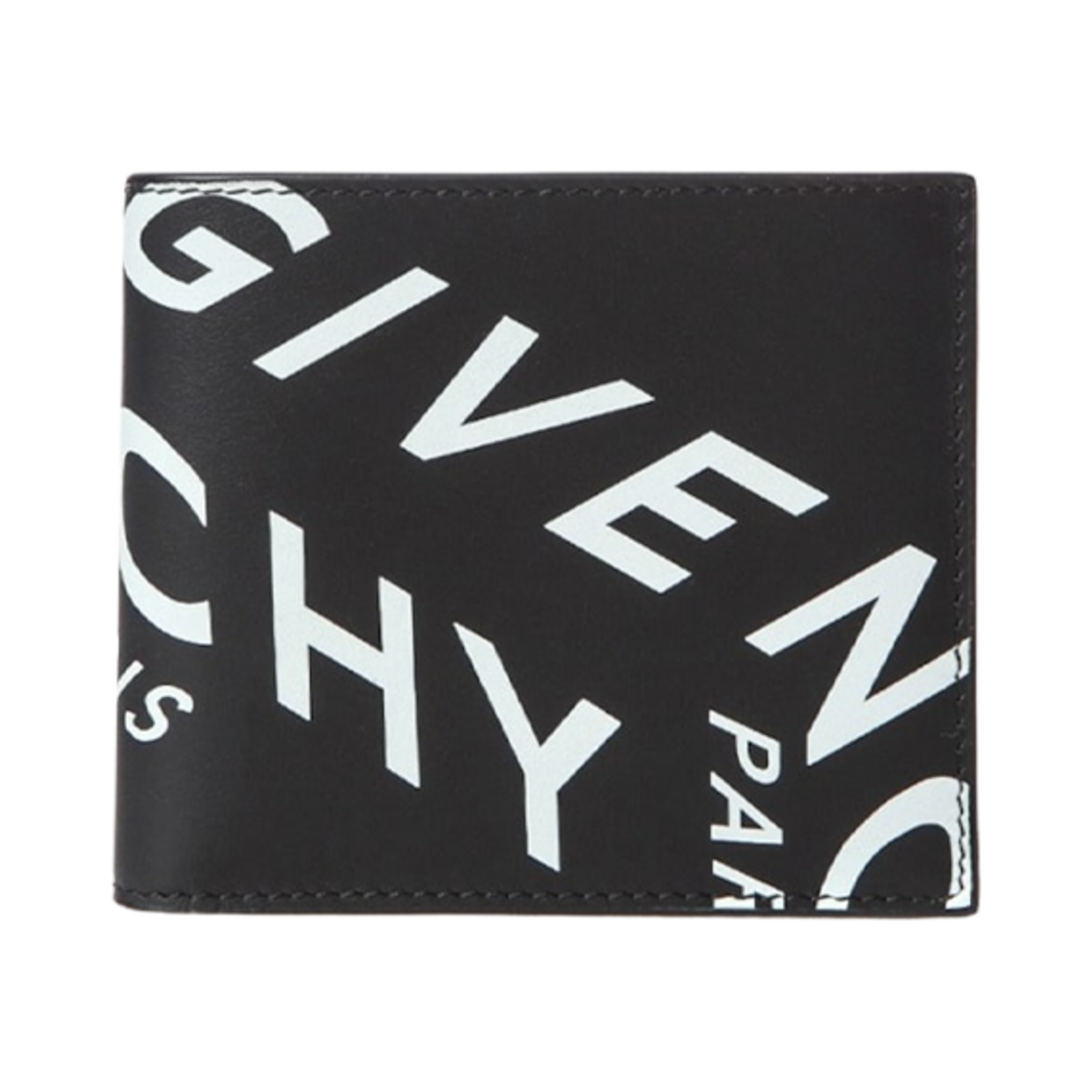 지방시 로고 프린트 반지갑 블랙 화이트(Givenchy Logo Print Bifold Wallet Black White)