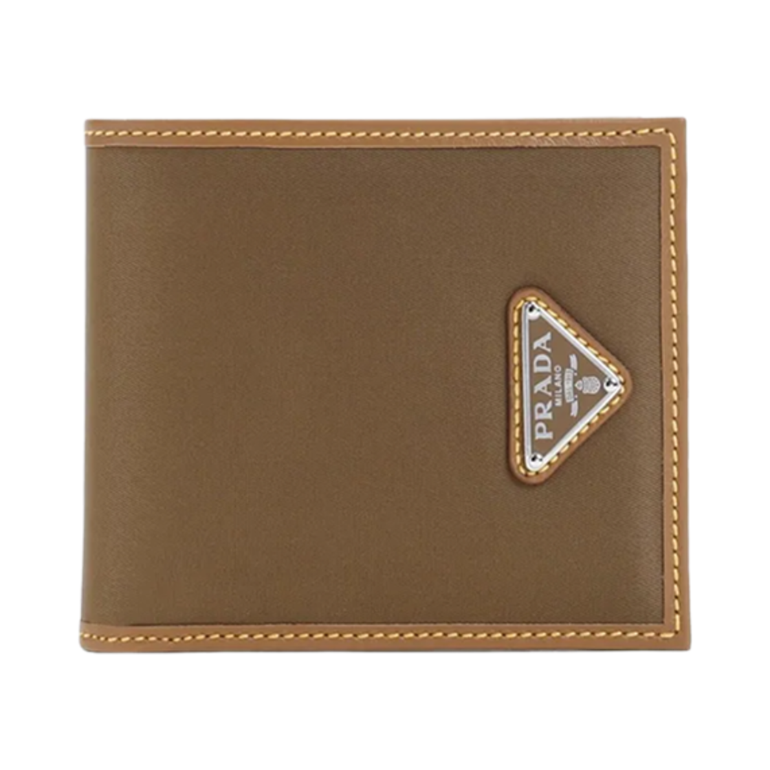 2MO513-2CX2-F0594 Prada Logo Re-Nylon Leather Wallet Cork Beige