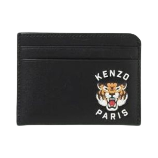Kenzo Varsity Leather Card Holder Black