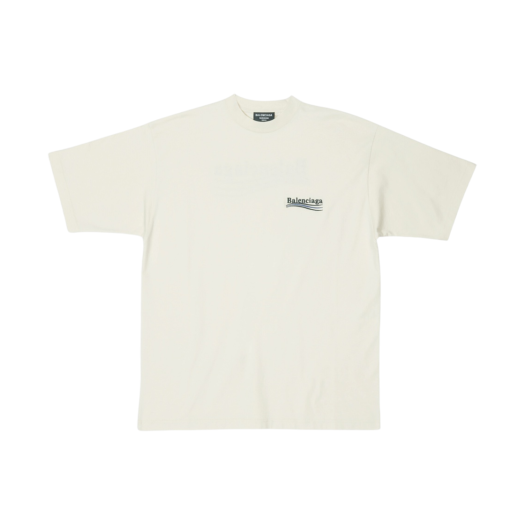 Balenciaga Political Campaign T-Shirt Large Fit Cream