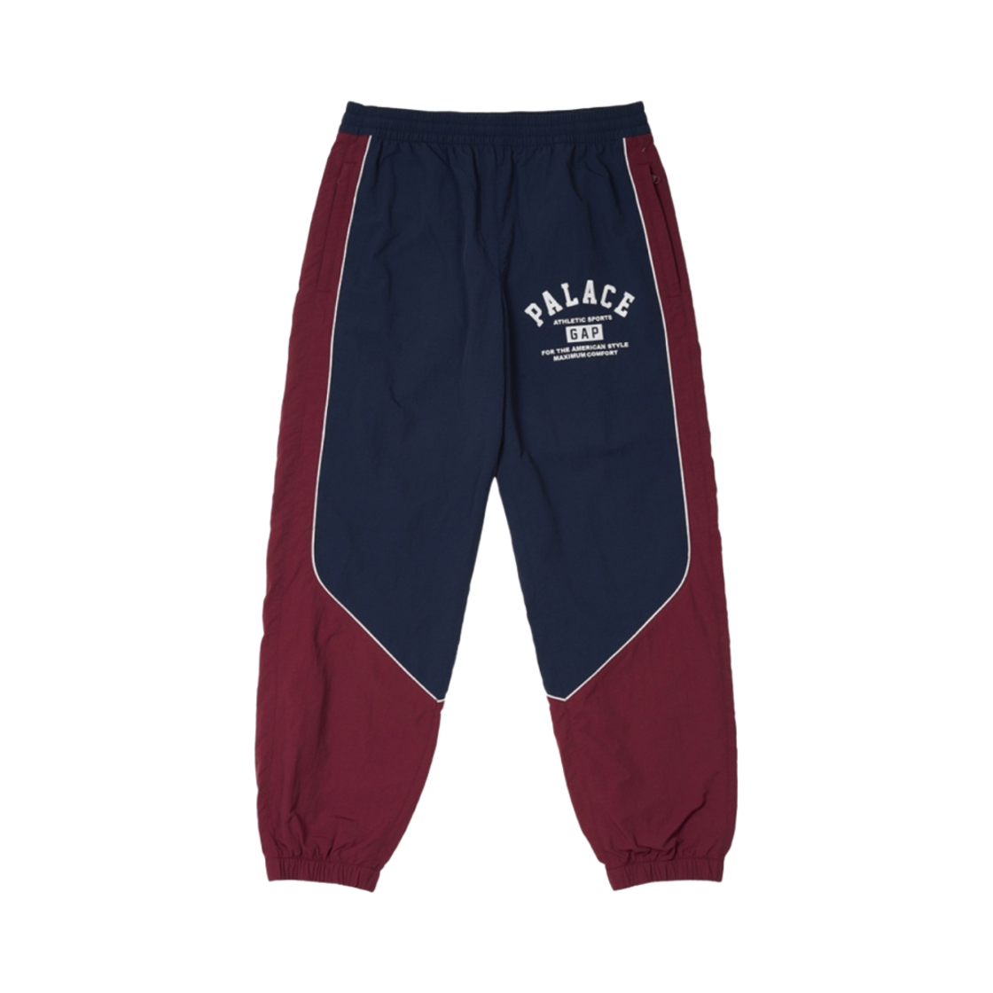 XS Palace Gap Nylon Track Bottom ショッパー付 팔라스 x 갭 나일론 트랙 바텀 네이비 레드 - 24SS | Palace | KREAM