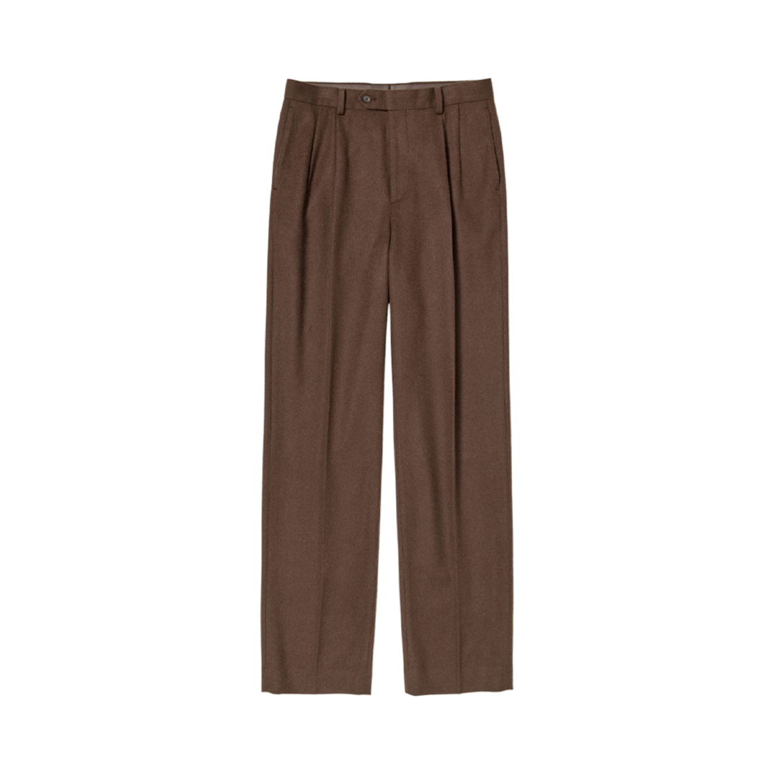 오라리 베이비 카멜 플란넬 슬랙스 다크 브라운