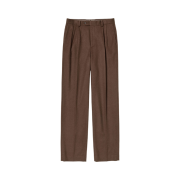 Auralee Baby Camel Flannel Slacks Dark Brown