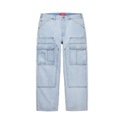 Supreme Double Knee Denim Utility Pants Washed Blue - 22SS