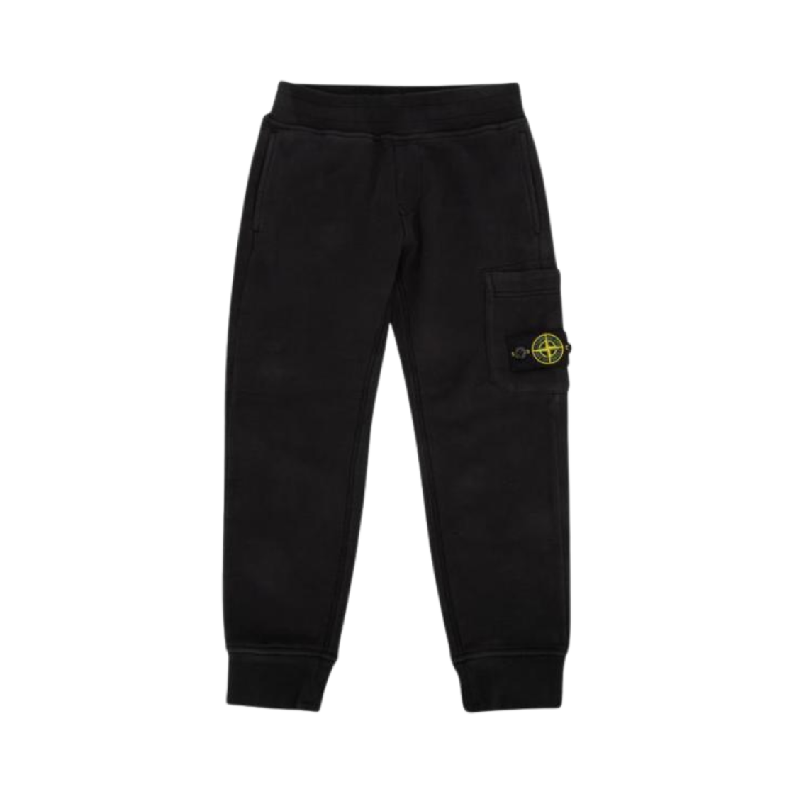 811661520-V0029 (Kids) Stone Island 61520 Garment Dyed Cotton Fleece Cargo Sweatpants Black - 24FW