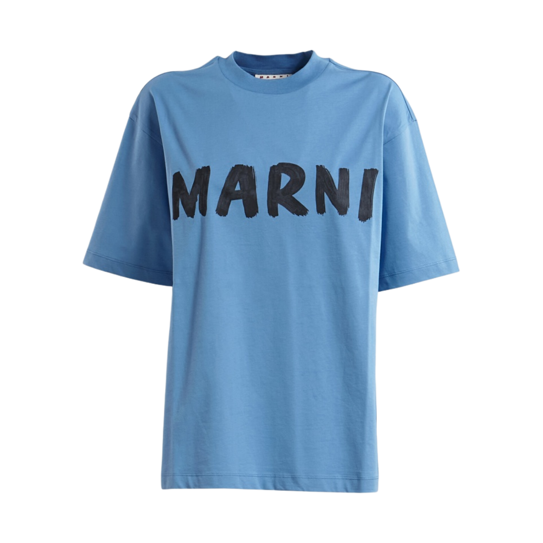 (W) 마르니 로고 바이오 코튼 티셔츠 오리온 블루((W) Marni Logo Bio Jersey T-Shirt Orion Blue) - 1