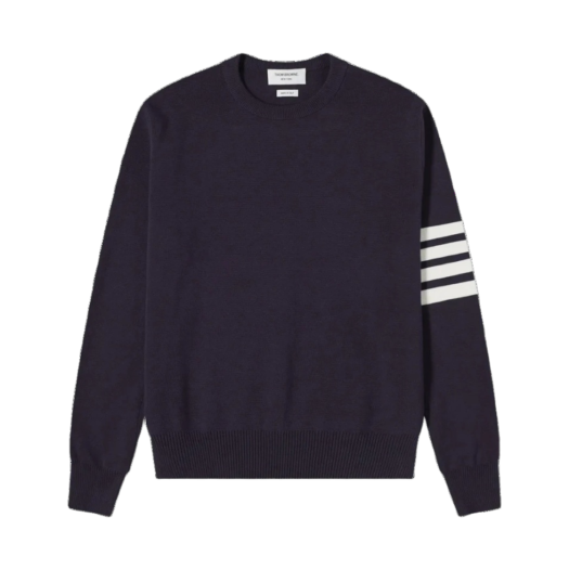 MKA202A-00219-415 Thom Browne Milano Stitch 4-Bar Crewneck Pullover Knit Navy