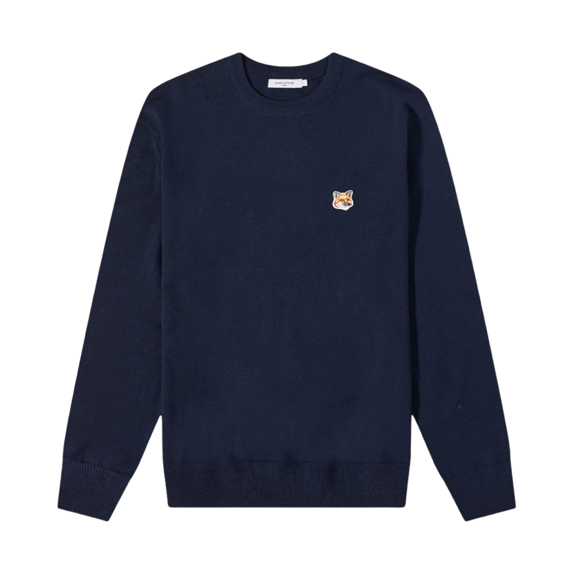 메종 키츠네 폭스 헤드 패치 레귤러 라운드넥 풀오버 니트 네이비(Maison Kitsune Fox Head Patch Regular R-Neck Pullover Knit Navy)