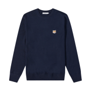 Maison Kitsune Fox Head Patch Regular R-Neck Pullover Knit Navy