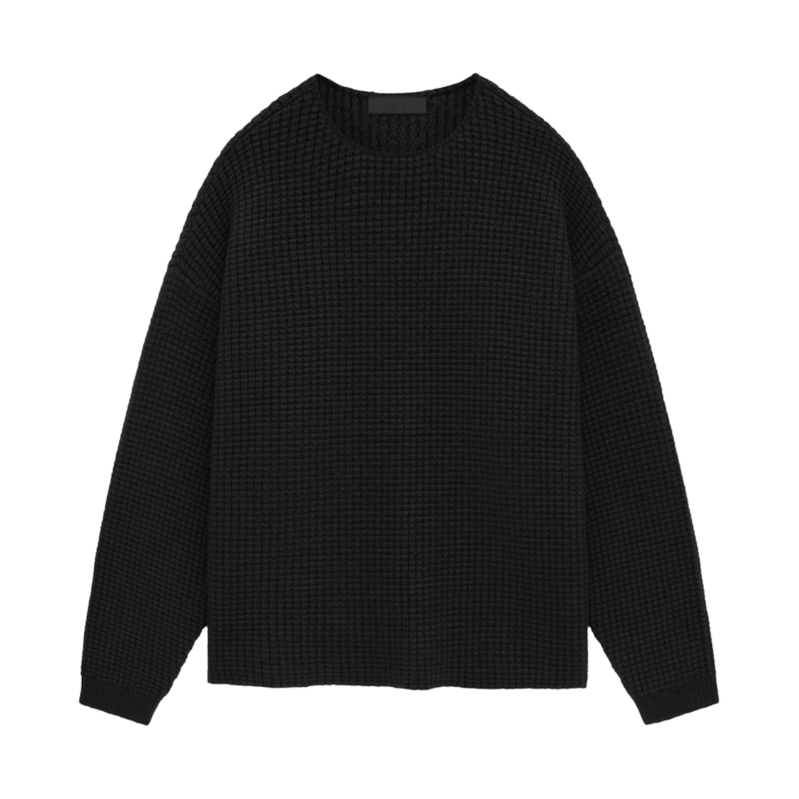 에센셜 헤비 와플 크루넥 스웨터 블랙 - 24FW
