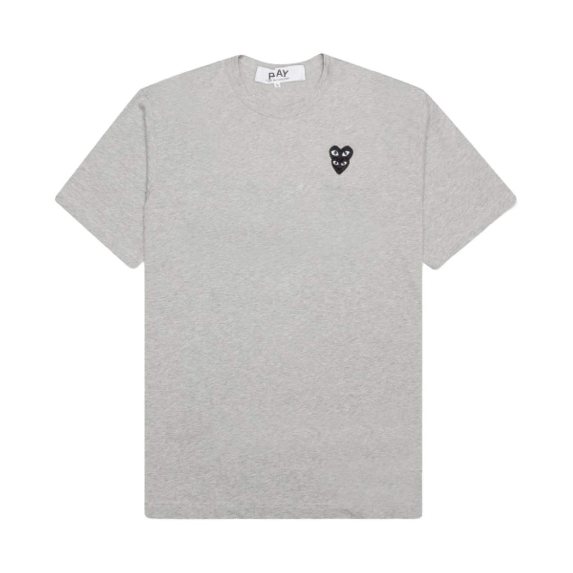 플레이 꼼데가르송 더블 블랙 하트 티셔츠 그레이(Play Comme des Garcons Double Black Heart T-Shirt Grey) - 1